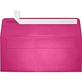 LUXPaper #10 Business Envelopes | Peel & Press | 4 1/8" x 9 1/2" | Azalea Metallic | 80lb. Text | 50 Qty