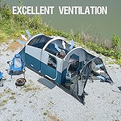 PORTAL 8 Person Family Camping Tent with Screen