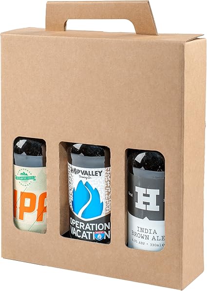 Botella de cerveza y sidra, caja de cartón resistente para 3 botellas de 330 ml, un