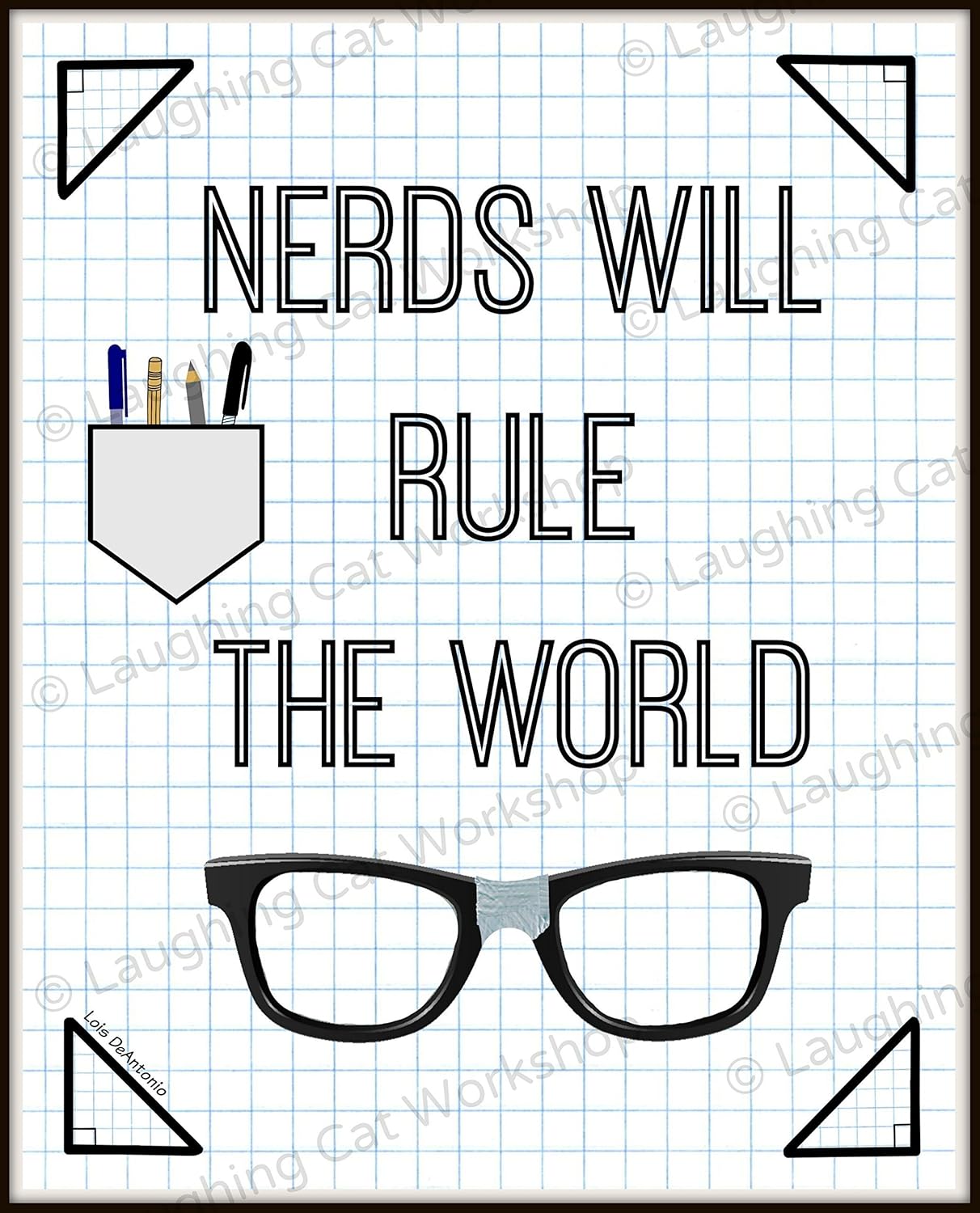 Amazon Com Funny Nerd Art Funny Geek Art Cute Nerd Print Dorm