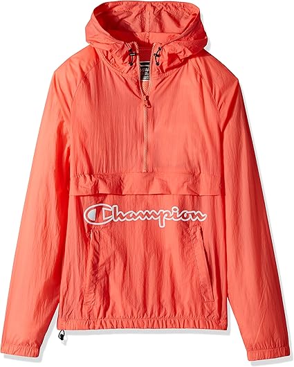 champion windbreaker mens orange