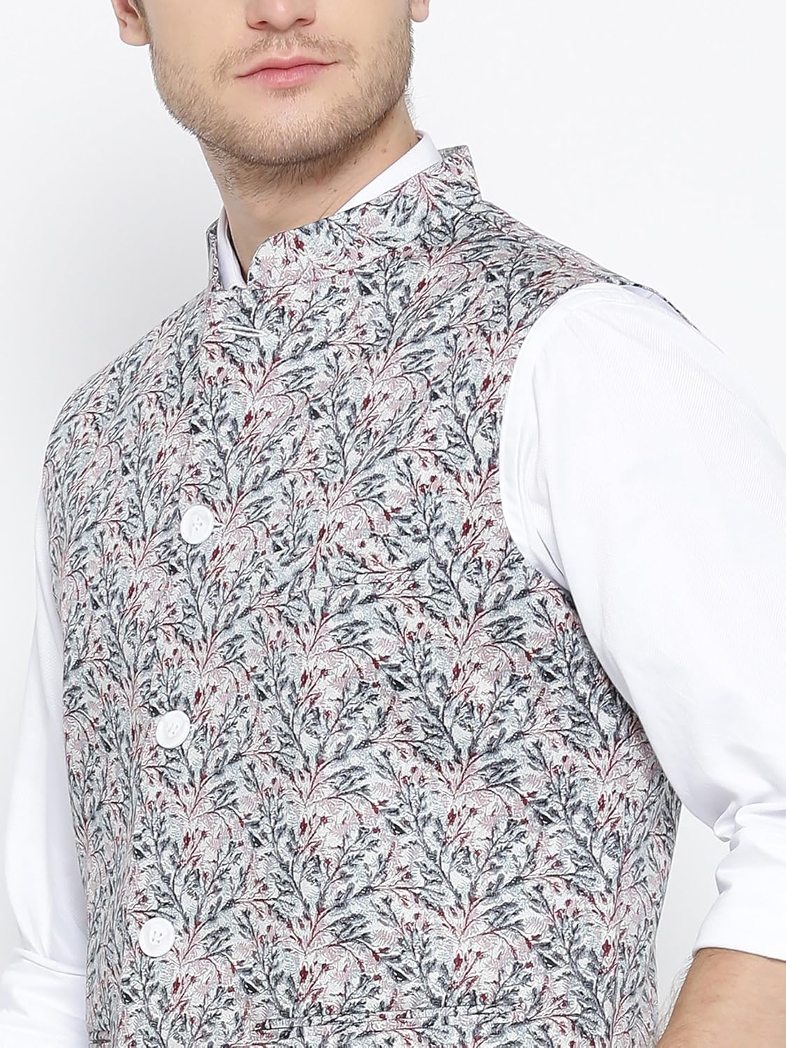 shaftesbury london men's cotton nehru jacket