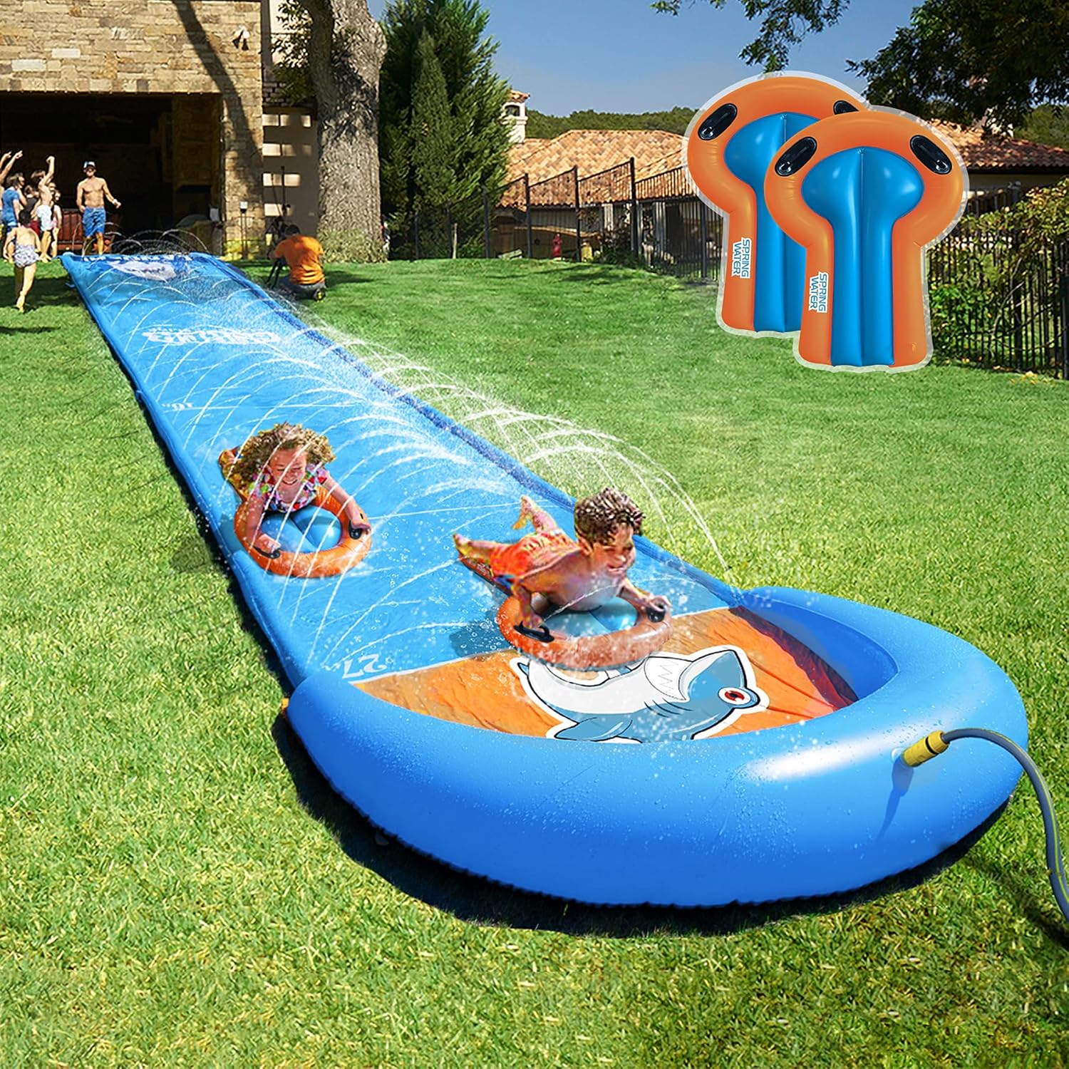 Slip and Slide, Water Slide, 31ft Slip and Slide for Kids and Adults with Splash for Races, Water Slides for Kids with 2 Body Boards: Toys & Games