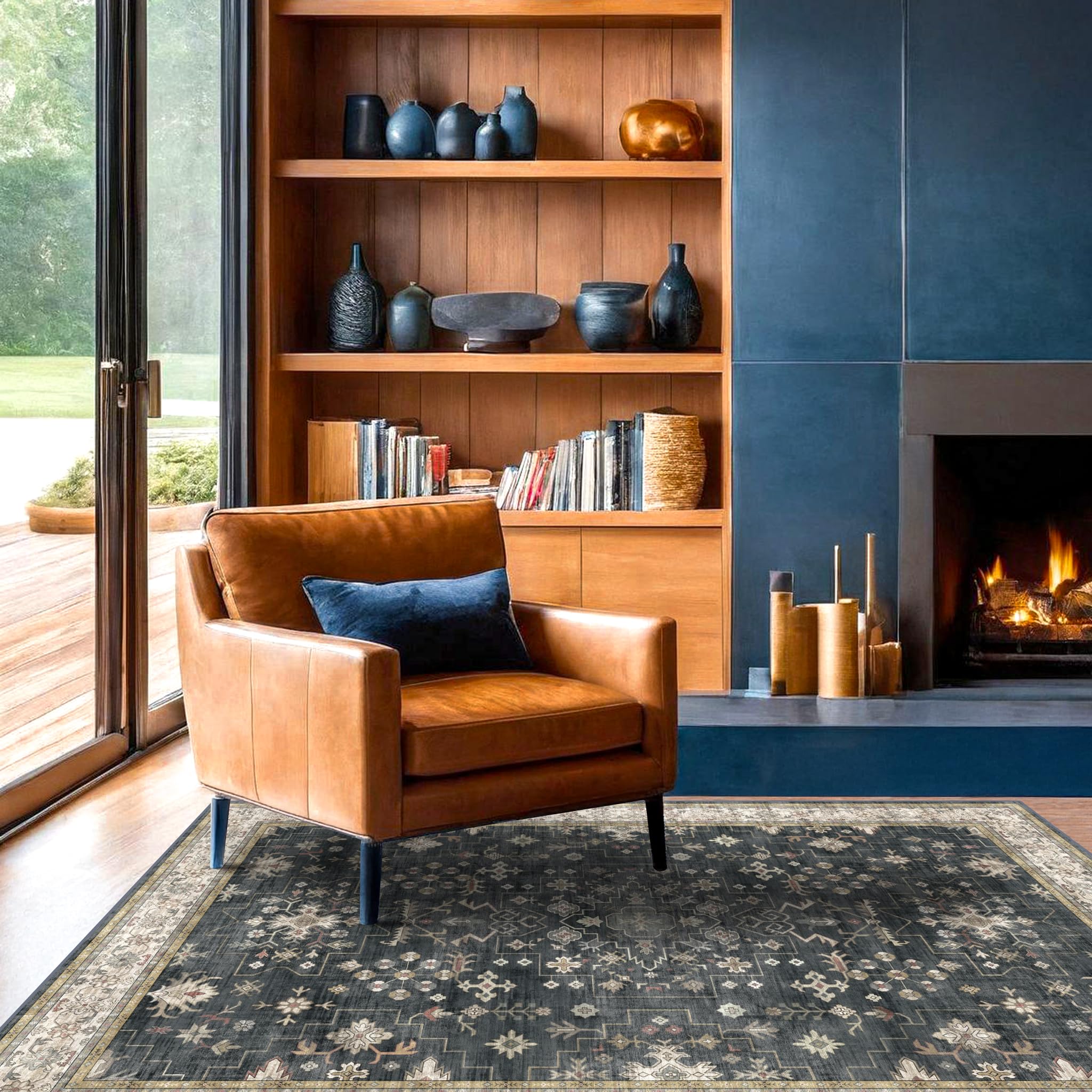 Boho Large 4x6 Entryway Rug Indoor - Washable