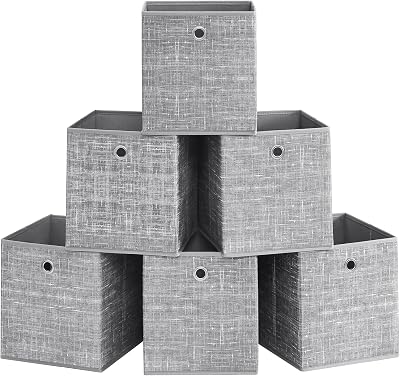 SONGMICS Storage Boxes 6-Pack 26x26x28 cm Non-Woven Fabric with Handles