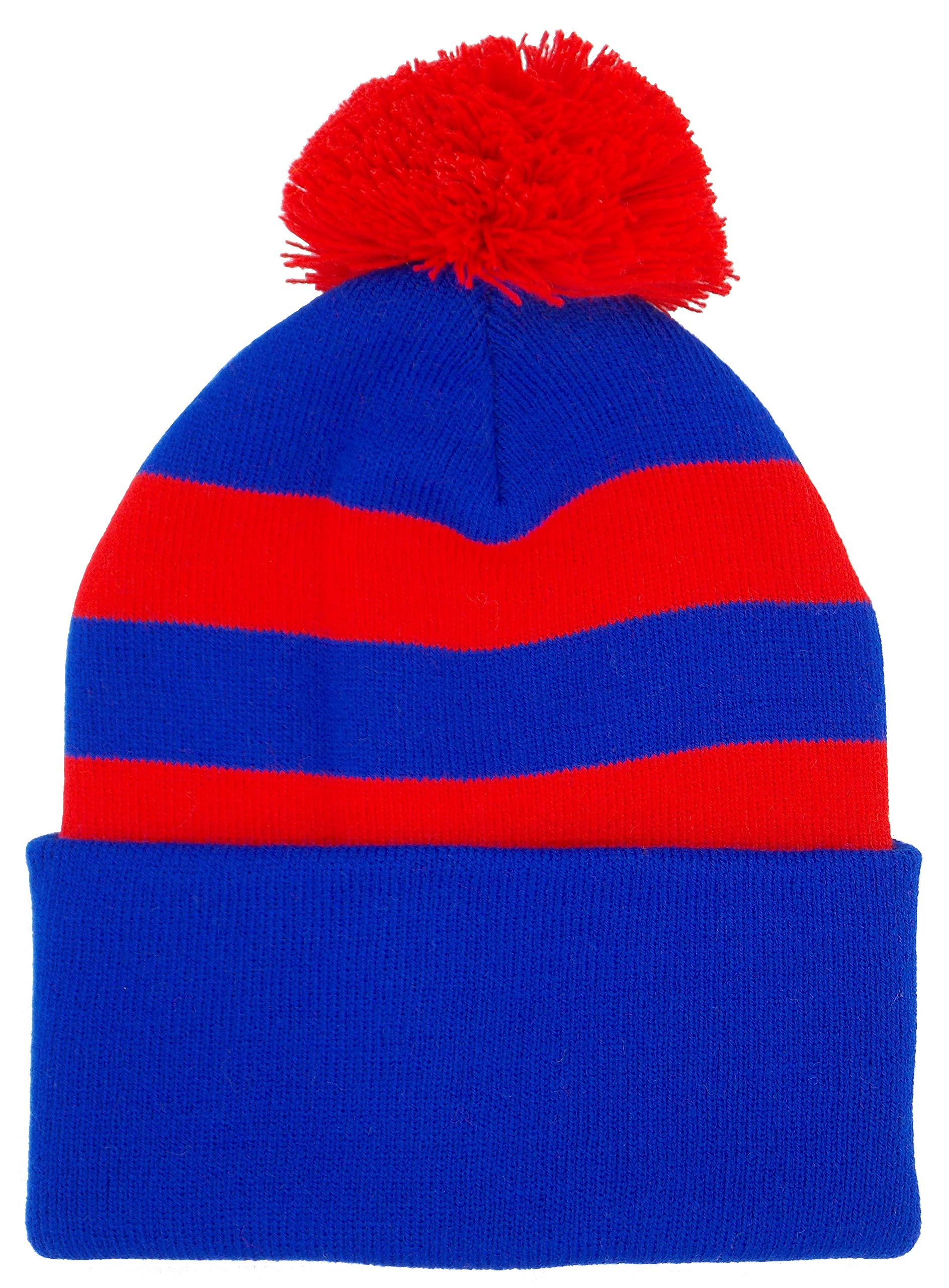 Crystal Palace Fans Blue and Red Striped Retro Bobble Hat