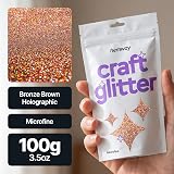 Hemway Bronze Brown Holographic Glitter 100g Microfine for Resin Craft view 2