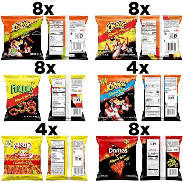 FRITO-LAY FLAMIN’ HOT MIX, VARIETY PACK, 3.34 POUNDS, (PACK OF 40), PACKAGING MAY VARY