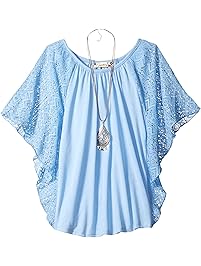 Speechless Big Girls' 7-16 Circle Top with Necklace