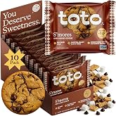 Toto Protein Cookies, S'mores, 8g Protein, Soft-baked, 10-ct | Whole Food Ingredients, Dairy-free, No Artificial Sweeteners, Gluten-free, Soy-free, Seed Oil-free, Individually Wrapped