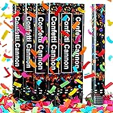 16in Confetti Poppers,Confetti Cannons Bulk with Colorful Confettis Design for Holiday Party Favor Supplies,Birthday Holiday Summer Wedding World Cup Party(6Pack)