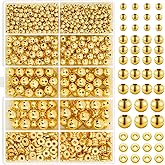 selizo 1250 Pieces Gold Spacer Beads for Jewelry Making, Assorted Gold Beads for Bracelets Making