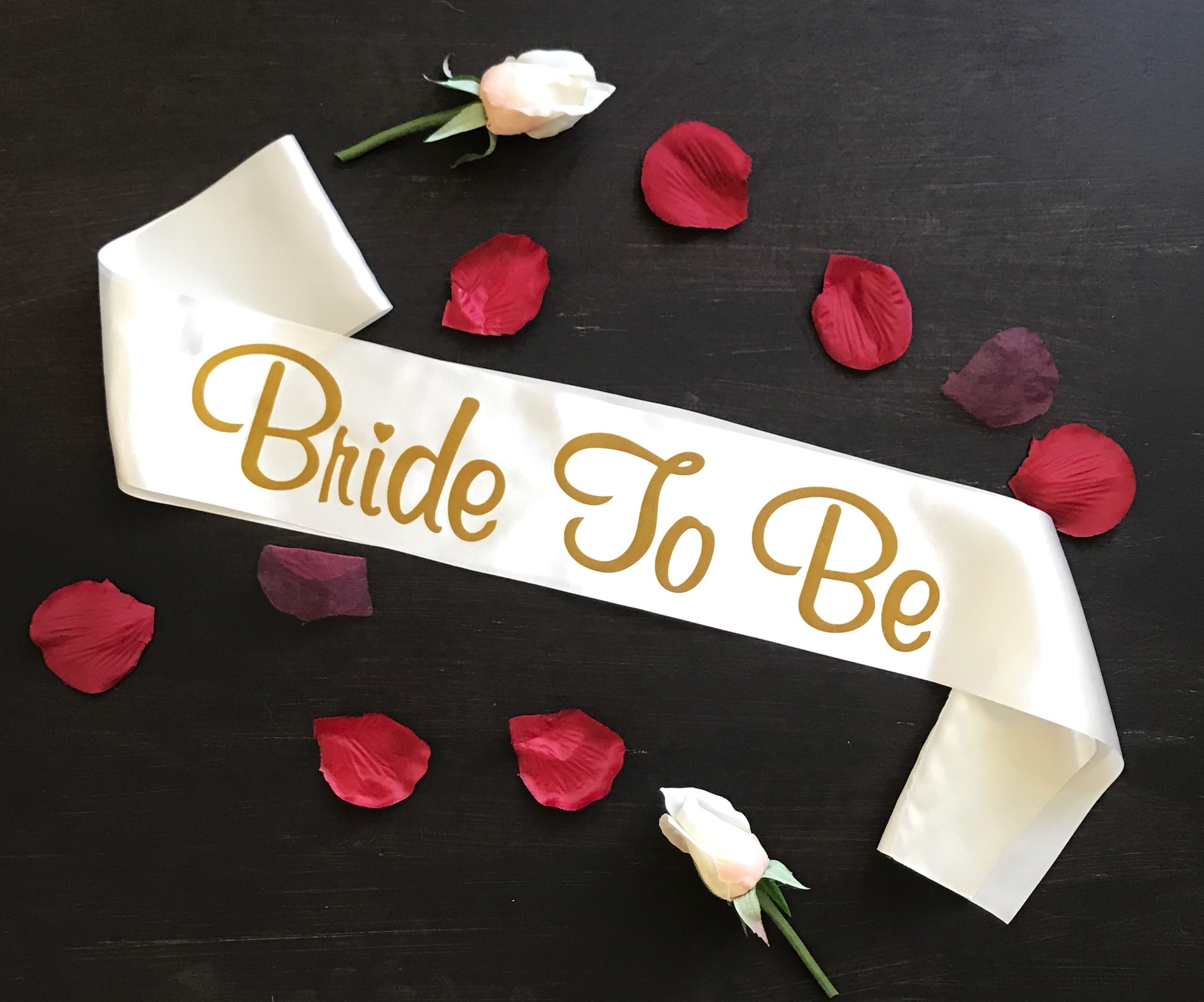 EU Beauty Bride to Be sash | Cream & Gold Bride to Be Bachelorette Party Sash