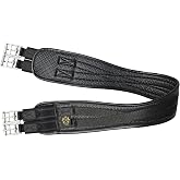 T TEKE Contoured Chafeless Girth for Horses, Airflow Waffle PVC Foam Construction with Double Side Heavy Duty Cotton Elastic and Stainless Steel Buckles (38"-56")