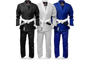 DXM SPORTS Brazilian Jiu Jitsu Gi Suit for Men and Women - Lightweight Martial Arts Training Set with White Belt