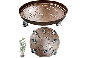 Tadpolebaby Heavy Duty Plant Caddy with Solid Rubber Wheels, Lockable, Increased Load Capacity, One-Minute Installation, Suitable for Indoor, Outdoor, Patio, Garden Settings, 20 Inches 3PACK, Brown
