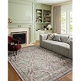 Loloi Rifle Paper Co. Courtyard Collection COU-02 Blush 5'-0" x 7'-6" Area Rug feat. CloudPile