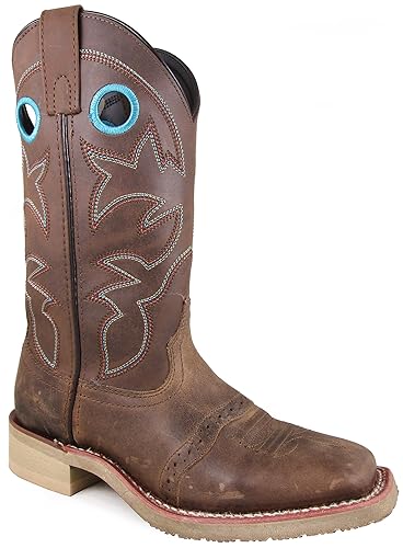 Smoky Mountain Women's Hayden Pulll On Holes Square Toe Brown Oil Distress/Brown Boots Genuine Hayden 30 Foot Ivory SuperHose