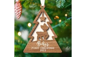 BEEFAST Baby First Christmas Ornament 2023 - Babys First Christmas Ornament 2023 Boy, Girl - Baby Christmas Ornament, Baby My First Christmas Ornament - Babys 1st Christmas Ornament 2023 - Wooden Ornament