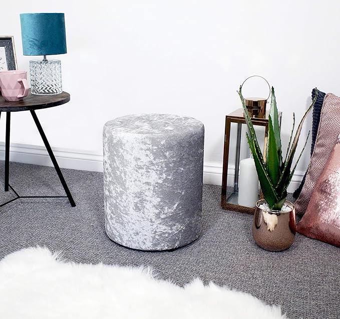 Dipamkar L40 5cm Pink Velvet Mirrored Dressing Table Stool Vanity Make Up Chair Padded Cushion Furniture Home Kitchen Cate Org