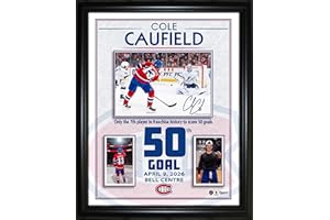 Frameworth Cole Caufield Montreal Canadiens 50th Goal Replica Signature Collage - April 9 2026 Bell Centre Milestone - 16x20 