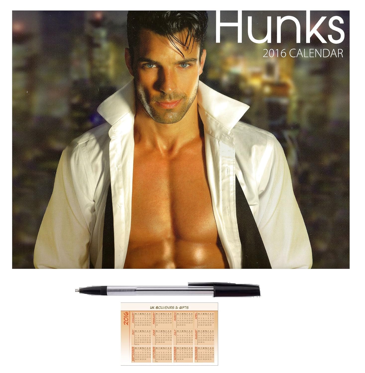 2016 série beau gosse Calendrier mural carré 57 cm x 28,5 cm 16 mois sans Stylo de cadeau de Noël Sexy modèles hommes 2016 série beau gosse Calendrier mural carré 57 cm x 28,5 cm 16 mois sans Stylo de cadeau de Noël Sexy modèles hommes