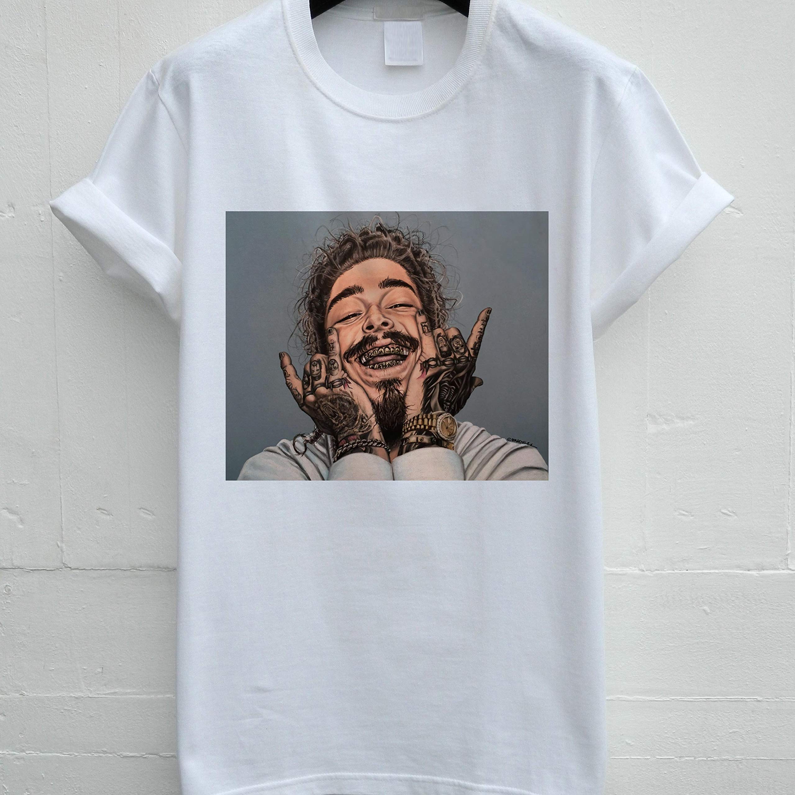 Post Malone Shirt Personalized Humor Short Sleeved Shirt For Man Black Leave Me Malone Uni | Kitilan