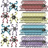 Junkin 100 Pcs Funny Sensory Fidget Toys Bulk, Transformable Chain Robot Finger Toy, Fidget Spinner Stress Relief Fingertip Gyro Mechanical Spiral Spinner, Party Favors Gifts for Adult Kids(Classic)