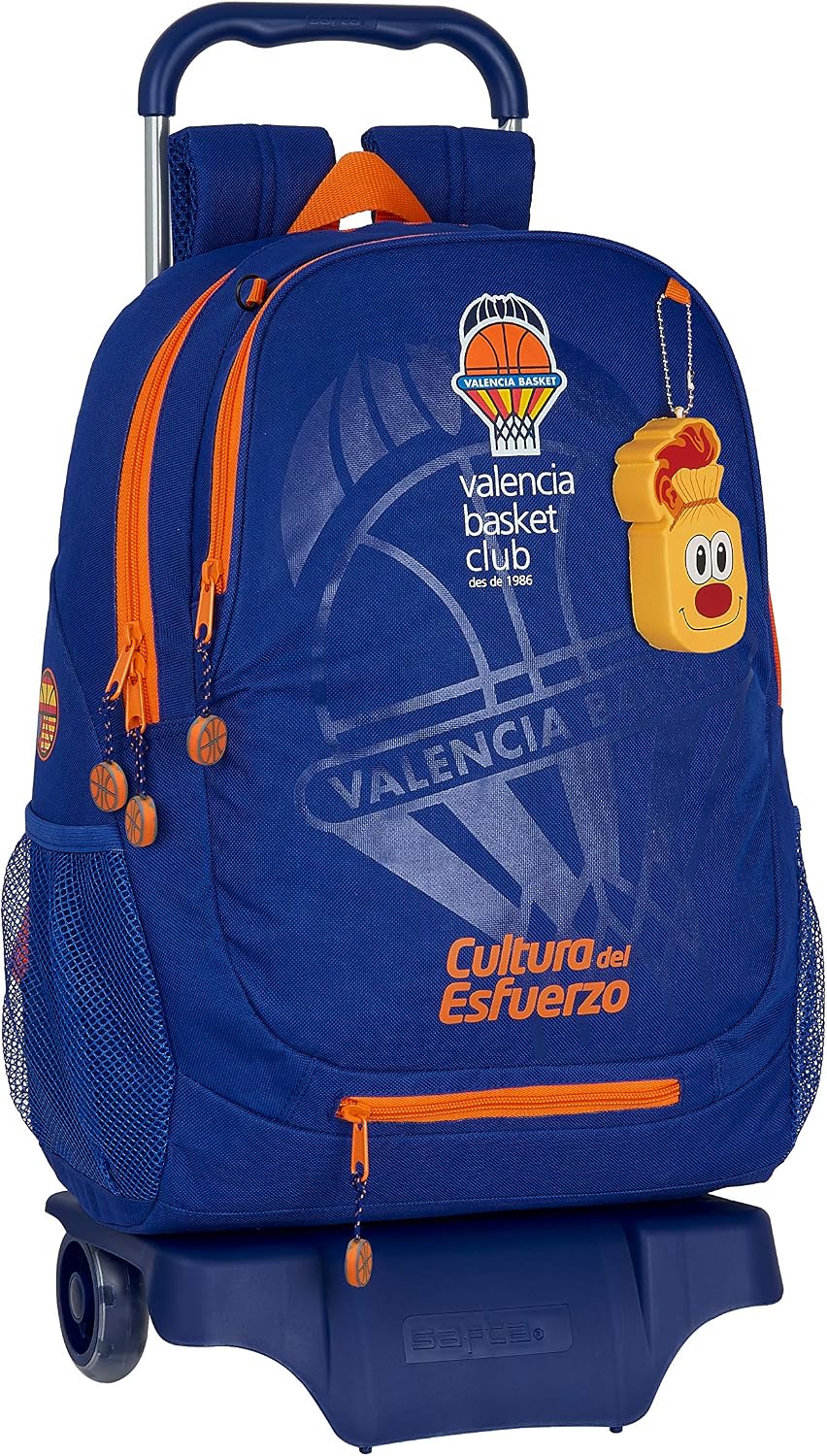 safta Unisex Children's Valencia Basket Backpack (Pack of 1), Blue/Orange, 330x220x450 mm, Backpack and Trolley M313