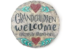 Auhafaly Home Accents Beadworks Grandchildren Grandkids Welcome Garden Stepping Garden Stone
