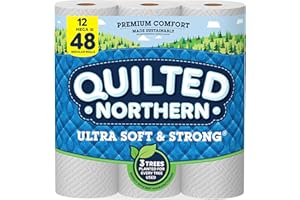 Quilted Northern Ultra Soft & Strong Toilet Paper, 12 Mega Rolls = 48 Regular Rolls, 2-ply Toilet Paper