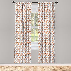 Lunarable Geometric Window Curtains, Triangles