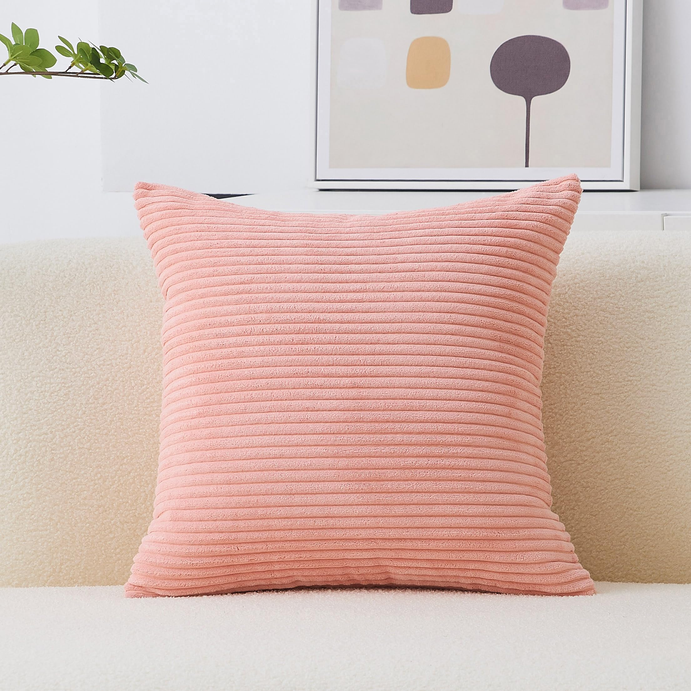 Photo 1 of Home Brilliant Pink Euro Sham 26 x 26 Pillow Cover Large Square Pillow Case for Patio Couch Bench Girl's Room, 26x26 inch, Coral