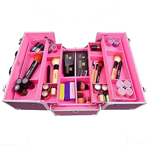 SHANY Cosmetics Premium Collection Aluminum Makeup Train Case, Pink