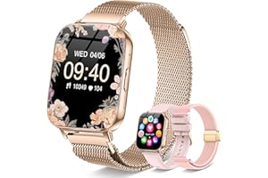 Smart Watch for Women, 30+Day Battery Life 1.85" Bluetooth Calling for iPhone & Android with Fitness Step Tracker/Heart Rate/