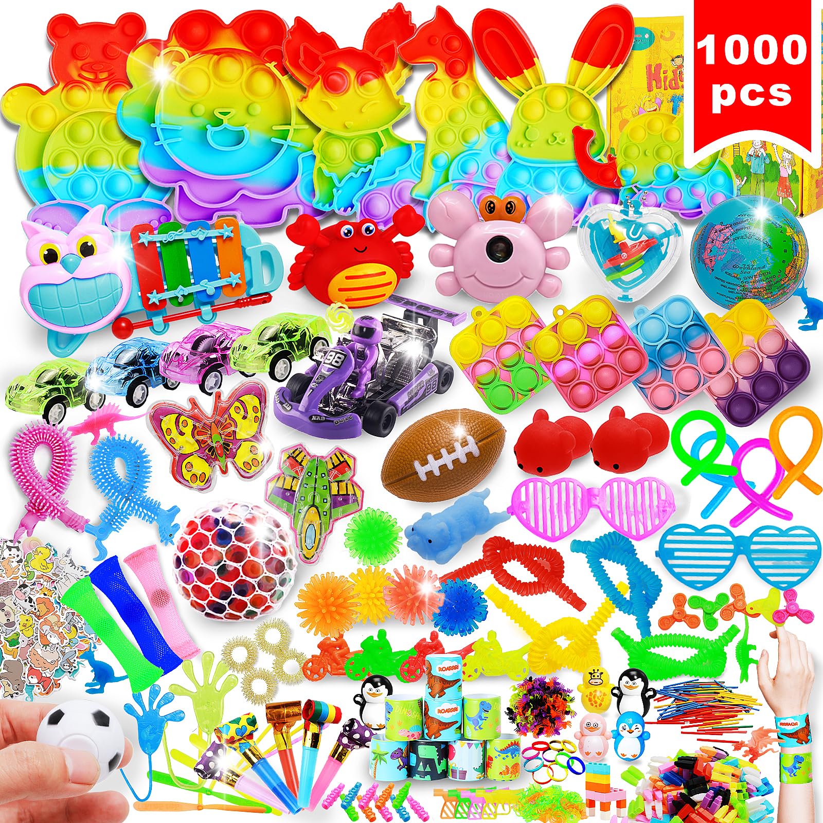Photo 1 of 1000 Pcs Kids Party Favors Stocking Stuffers Gifts,Fidgets Toys Pack,Bulk Toys for Carnival Treasure Classroom Prizes Box,Adults Stress Relief Sensory Toys,Pinata Filler, Autism Autistic Children ADHD