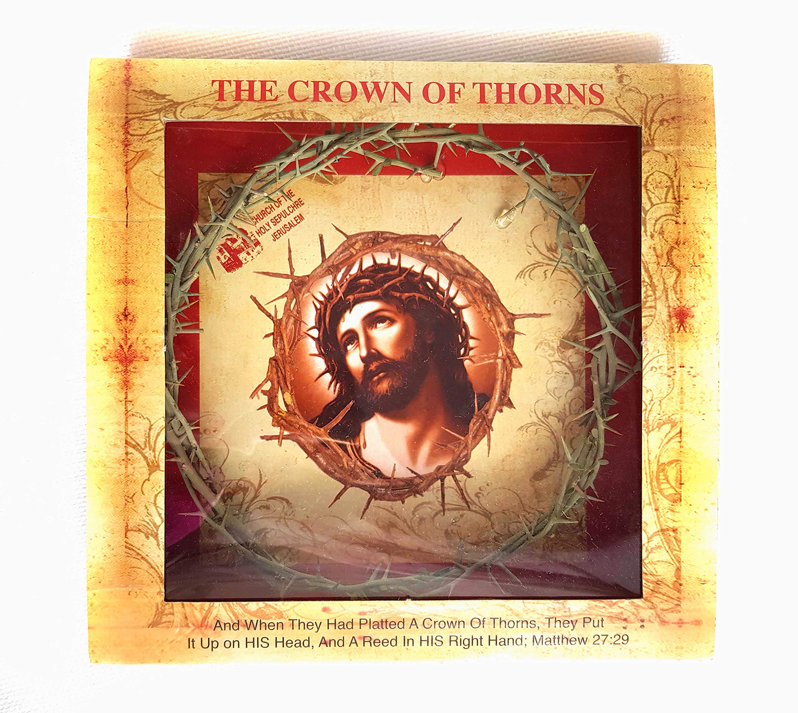 Vineen Three Arches Crown of Thorns Wreath, Bright, Religious Holidays, Acrylic Coated Cotton, Triangular, approx. 19 cm diameter