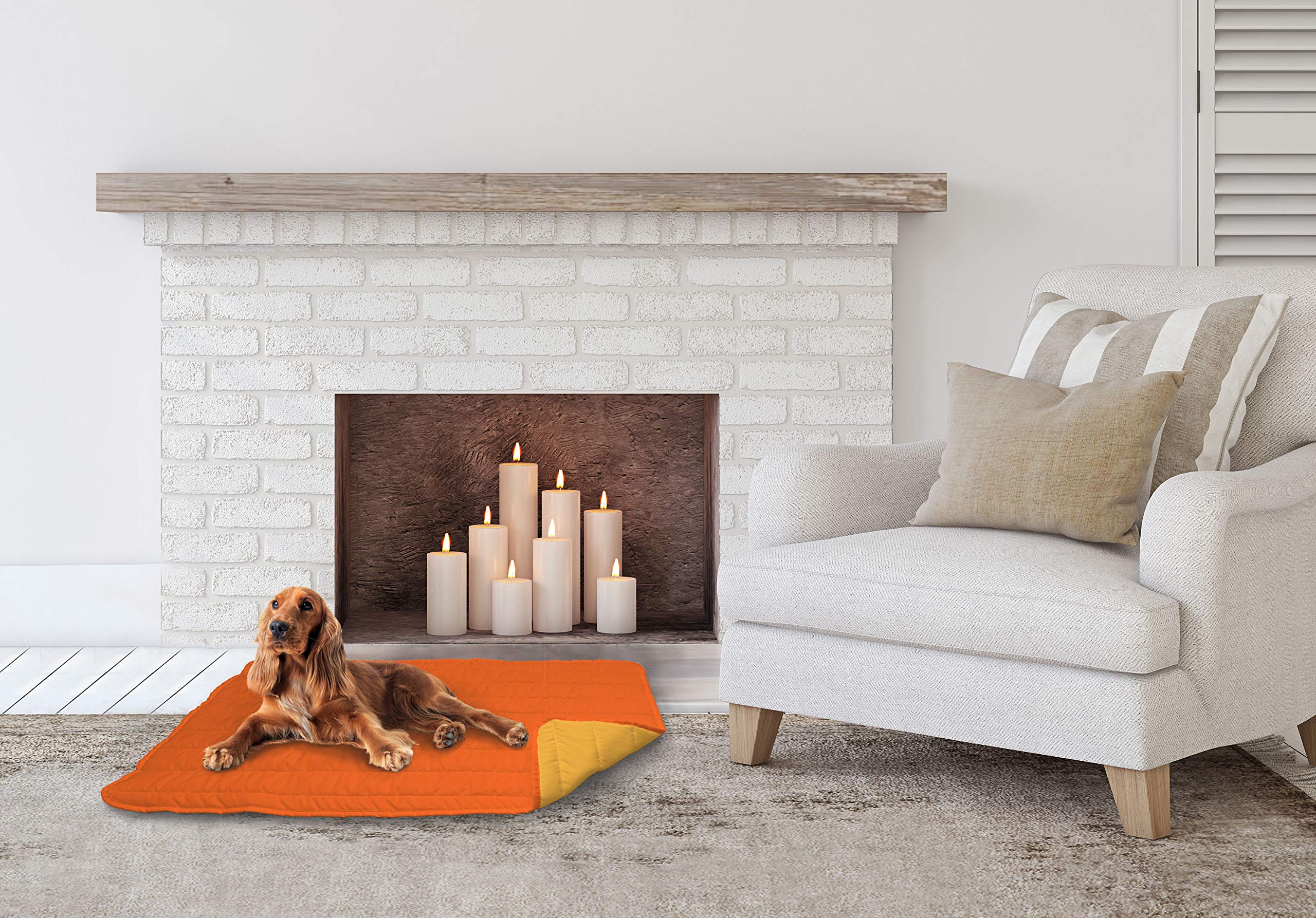 Italian Bed Linen Doubleface pillow 60x100cm orange/yellow, microfibre