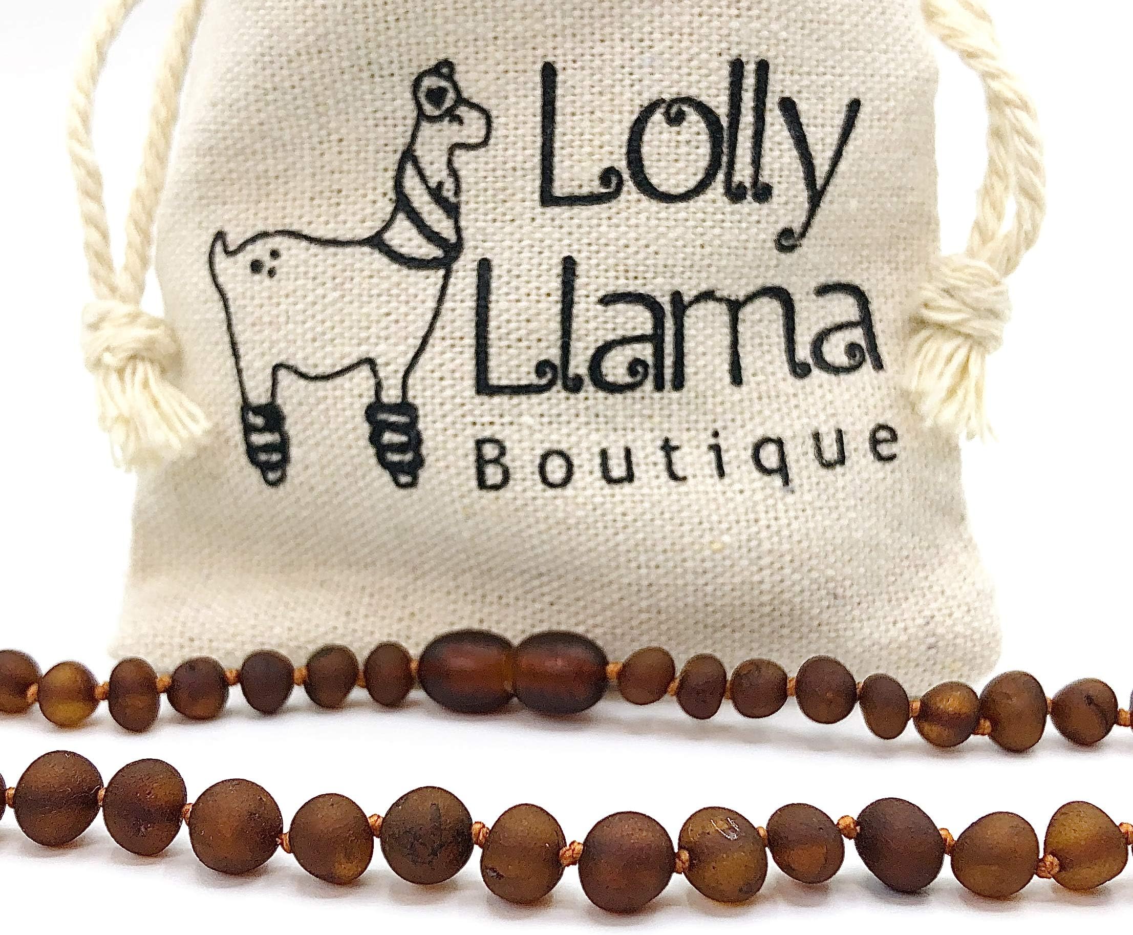 Genuine Baltic Amber Bracelet by Lolly Llama - Certified from The Baltic Sea - Cognac