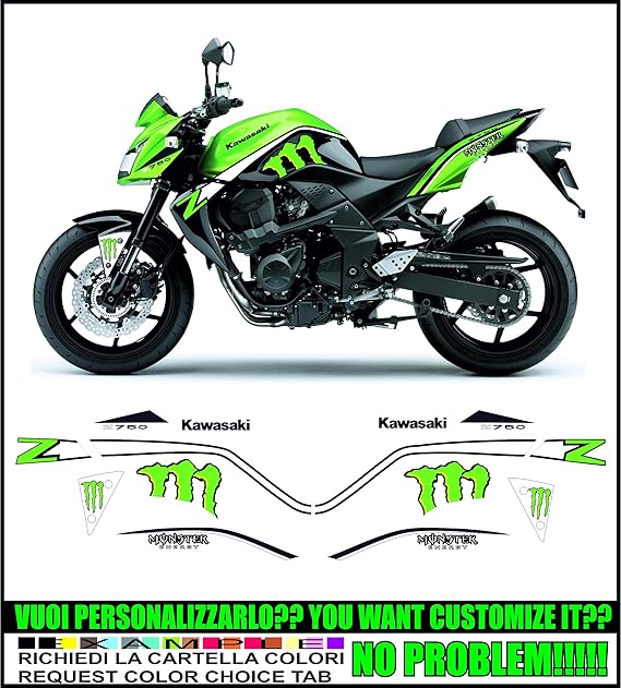 Emanuel & Co Kit adesivi Decal stikers Kawasaki Z750 2004 2012 (Ability to Customize The Colors)