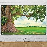 Mayormyth Spring Huge Tree Backdrop 7x5 FT for Photoshoot Spring Nature Photo Backdrops Tree Scenery Picnic Background Outdoor Travel Event Decorations Wedding Party Banner Photo Booth Props