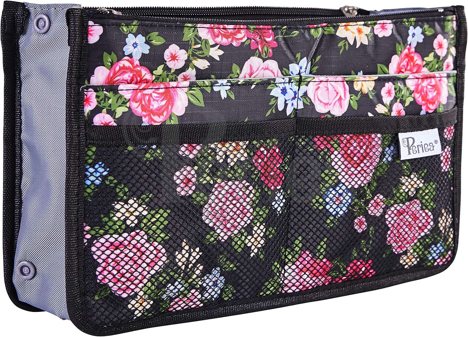 Chelsy Purse Organizer - Handbag, Tote, Bag Organizer Insert - 13 Pockets, 3 Sizes, 39 Color Designs - Perfect Cosmetics Travel Pouch for Make Up