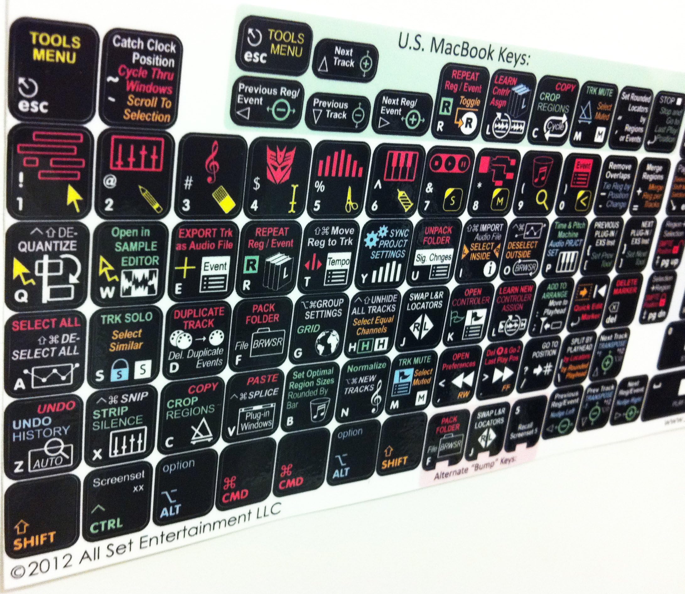 Logic Pro Shortcut Stickers : Black Advanced