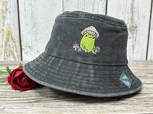 Aesthetic Froggy Bucket Hats Kawaii Frog With Mushroom Hat