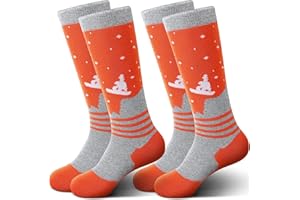 IRAMY Merino Wool Thermal Warm Socks Kids Knee High Winter Socks Boys Girls 2 Packs for Snowboarding Skating Skiing