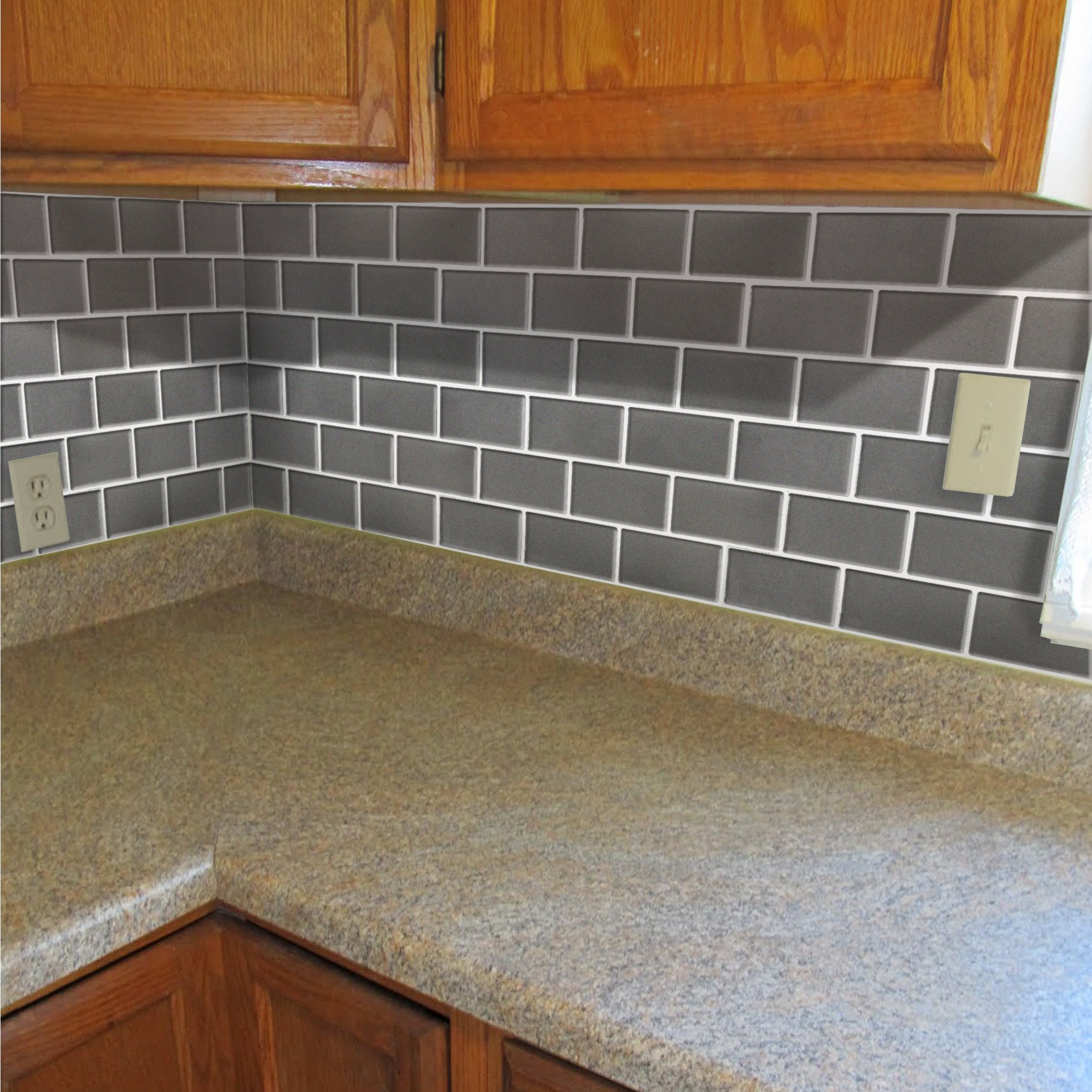 Peel Impress 11 25 X 10 Adhesive Vinyl Wall Tiles Gun Metal Subway 4 Pack Buy Online In Latvia At Desertcart