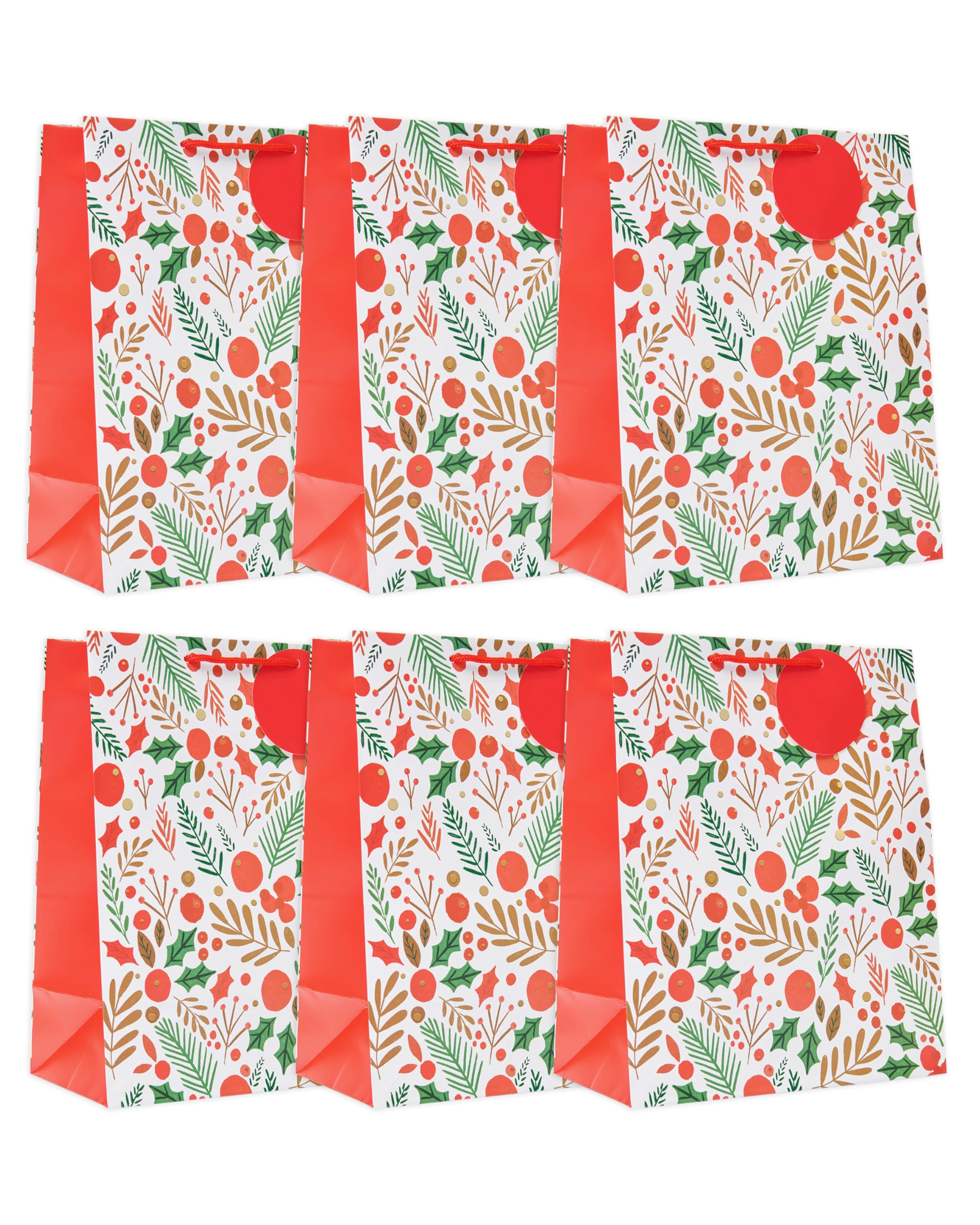 UK Greetings Multipack of 6 Large Bags - Festive Berries Design
