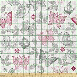 Ambesonne Butterfly Fabric by The Yard, Sketch