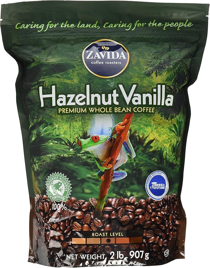 Zavida Hazelnut Vanilla Premium Whole Bean Coffee (2 lb) by N/A Amazon