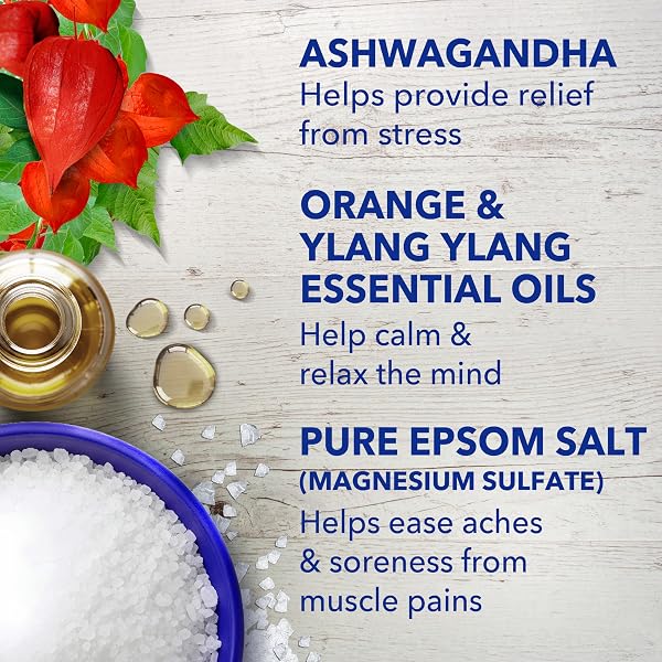 DR TEAL’S EPSOM SALT MAGNESIUM SOAK, ASHWAGANDHA & ESSENTIAL OILS, 3 LBS (PACK OF 4)